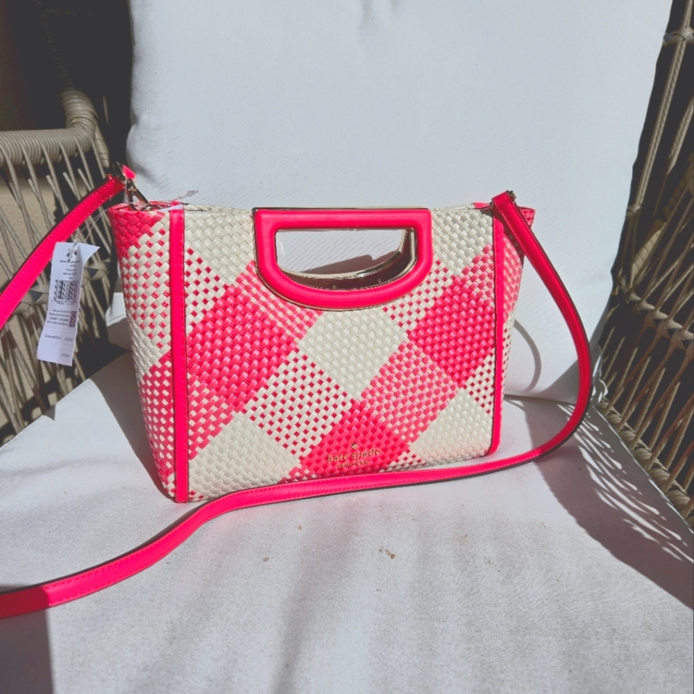 Kate Spade Alexia women gingham bag Wild Rose